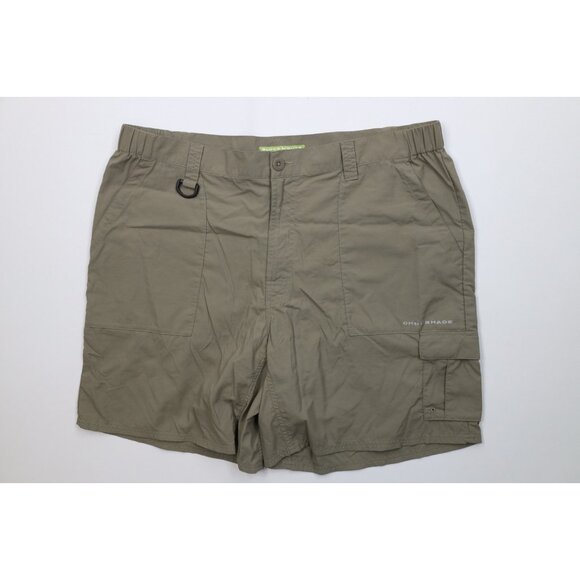 Vintage Y2K Columbia PFG Mens 40 Spell Out Blood N Guts Fishing Shorts Beige - Picture 1 of 12